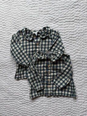 Oso & Me - Two button down shirts in 12 & 18 months EUC